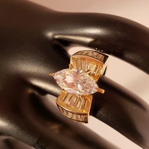 Vintage 1990s Marquis Baguette Ring